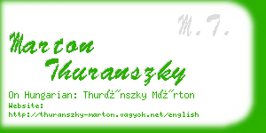 marton thuranszky business card